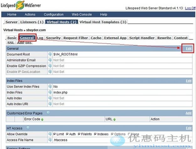 LiteSpeed添加虚拟主机和支持htaccess图文教程