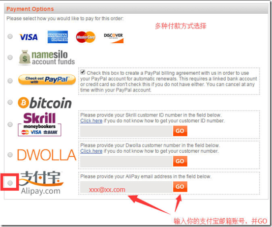 选择支付宝 选择支付宝